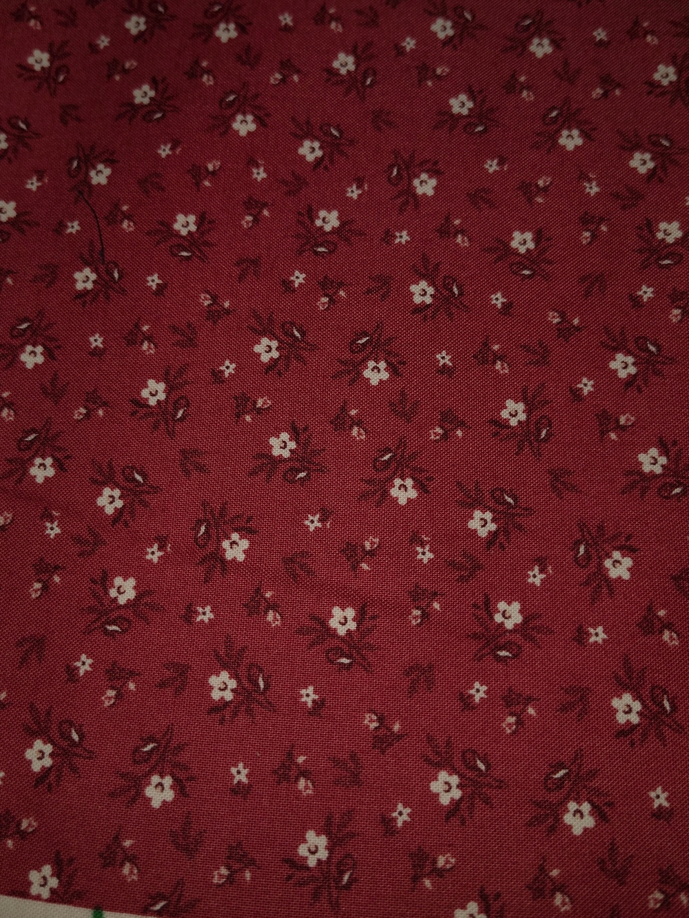 Red Floral Cotton Fabric Panel - Hometown Americana. 44 Wide By 2 And 1/2 Yds